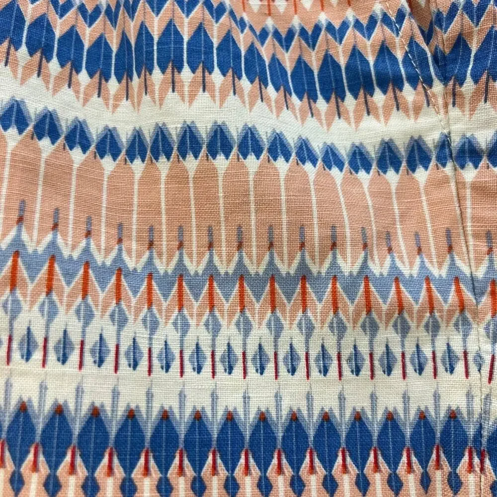 J. Crew Women's Shorts Size 10 Linen Blend Geometric Print Preppy - Picture 6 of 11